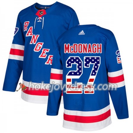 Pánské Hokejový Dres New York Rangers Ryan McDonagh 27 2017-2018 USA Flag Fashion Modrá Adidas Authentic